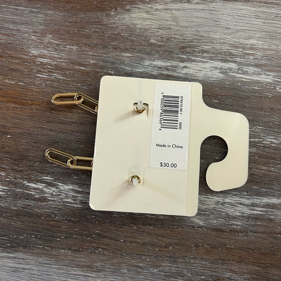 Banana Republic Gold Dangle Paperclip Earrings - Picture 3 of 4